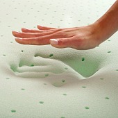 hand making impression in memory foam