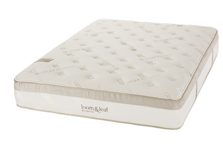 white loom and leaf mattress with quilted cover
